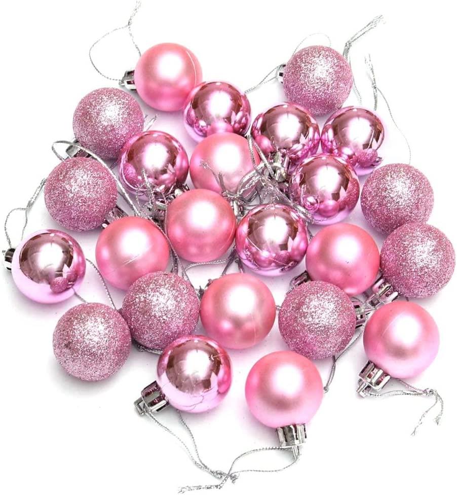 BAUBLES PINK 3CM - 24pcs PVC Set