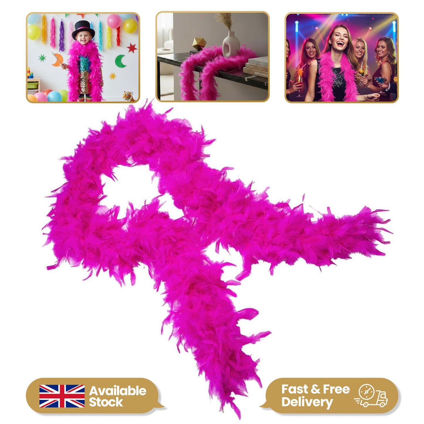 80g Hot Pink Feather Boa