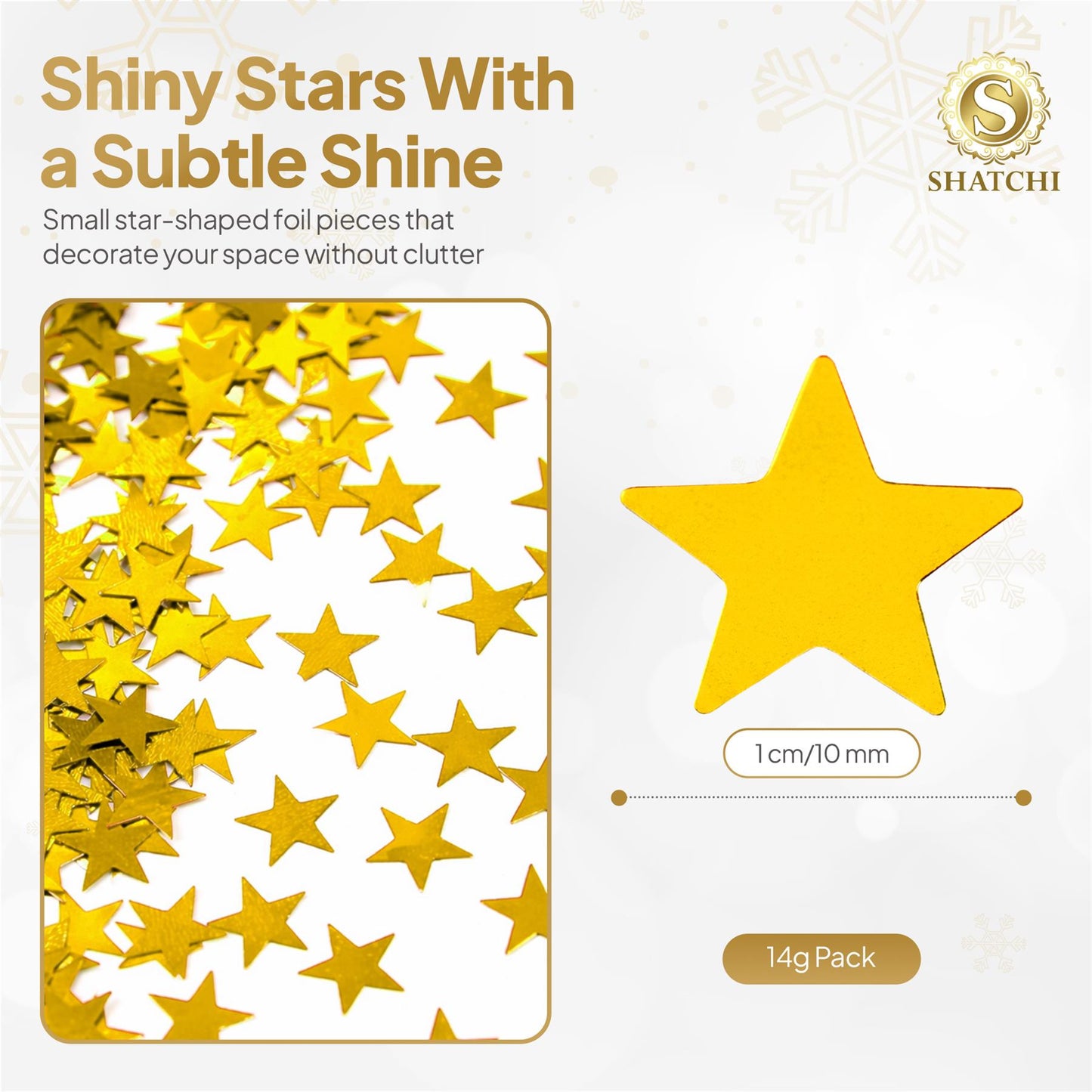 Star Confetti Gold 14G 1PK