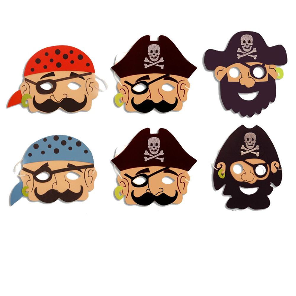 6 Pirate Foam Face Masks