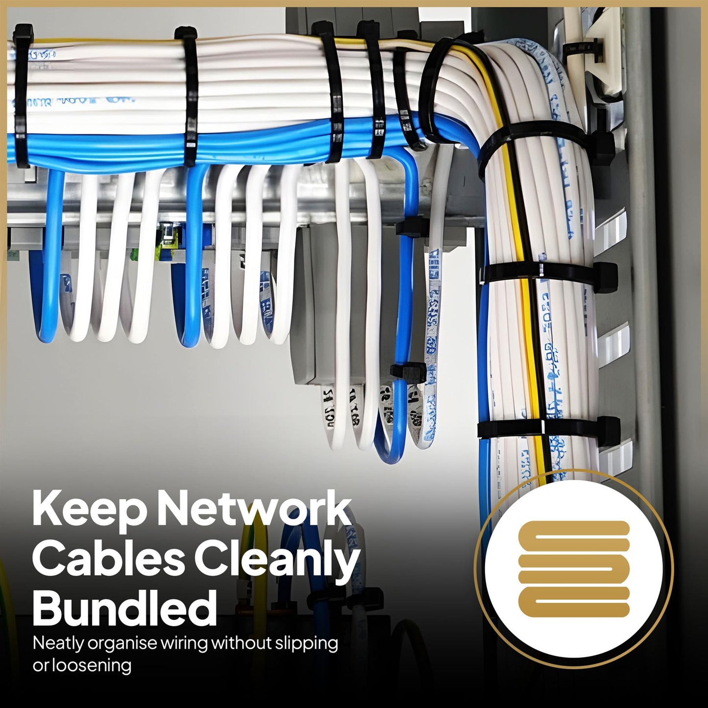 400 Black Nylon Cable Ties (300mm x 4.8mm)