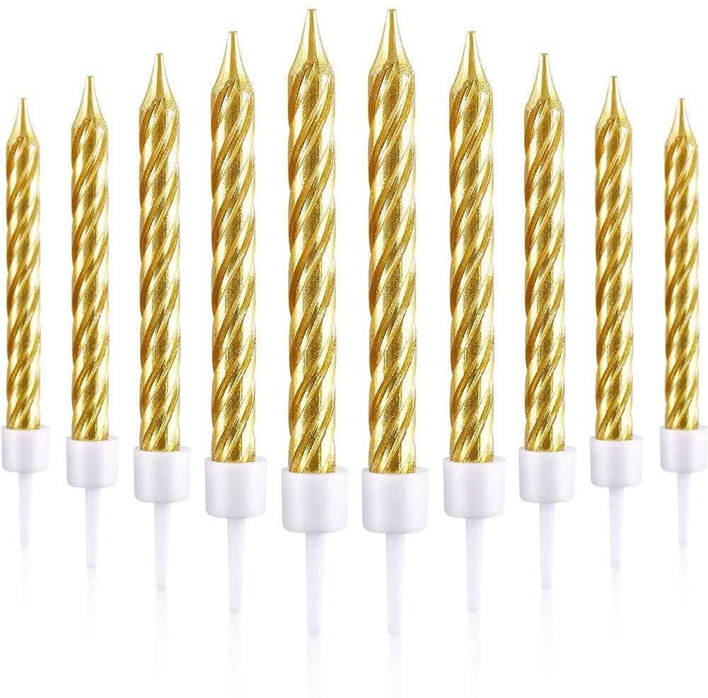 10pcs Gold Candles for Birthday Anniversary