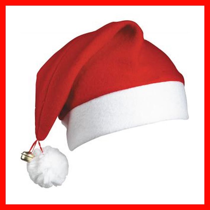 12pcs Deluxe Christmas Santa Caps Hats With Bell