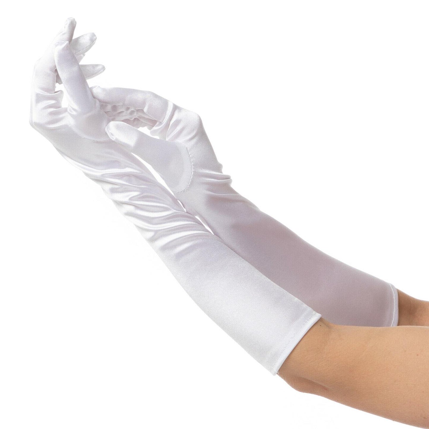 Ladies Satin Long White Opera Gloves