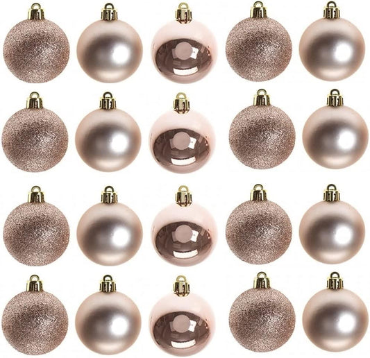 Baubles Rose Gold 5cm - 24-Piece Set, PVC