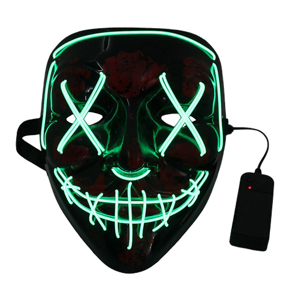 Halloween LED Neon Green Stitched Purge Mask