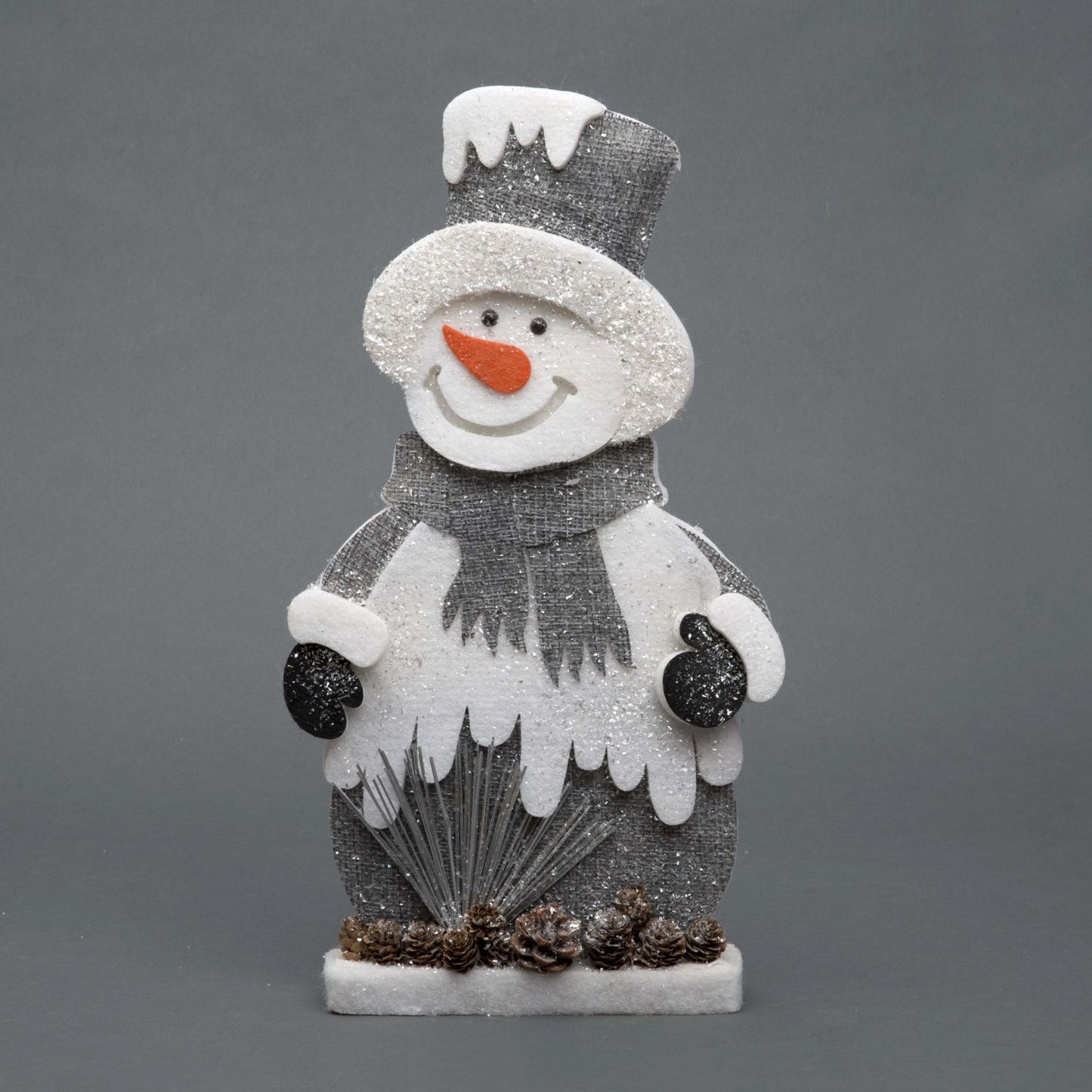 Grey Foam Snowman with Grey Scarf