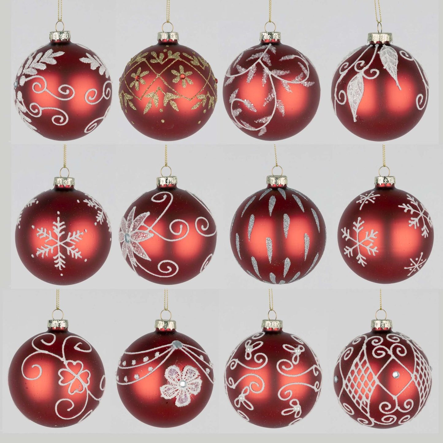 Box of 12 Traditional Bauble 4 Assorted