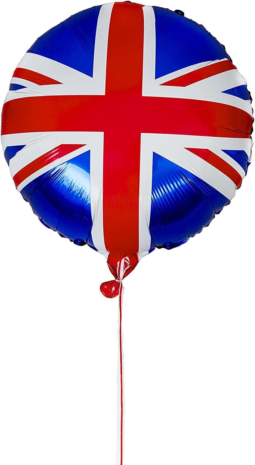 10 Union Jack Foil Balloons 18Inch