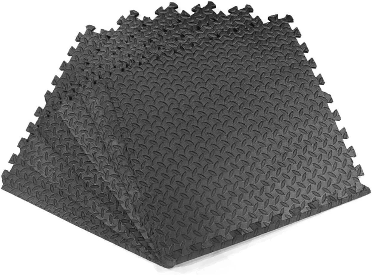 9pcs Black Puzzle Foam Mat 60x60x1.1cm