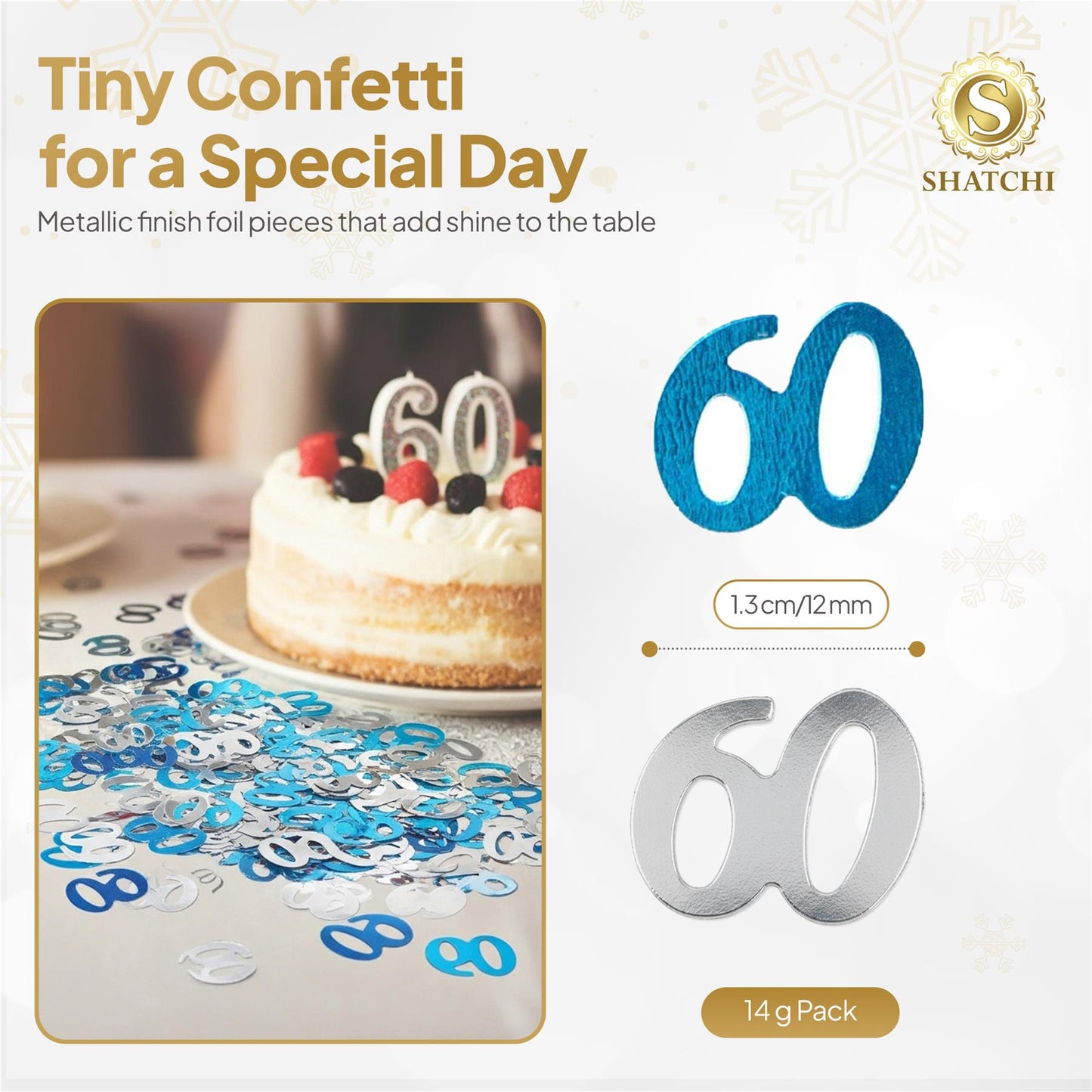14g Blue Happy 60th Birthday Confetti