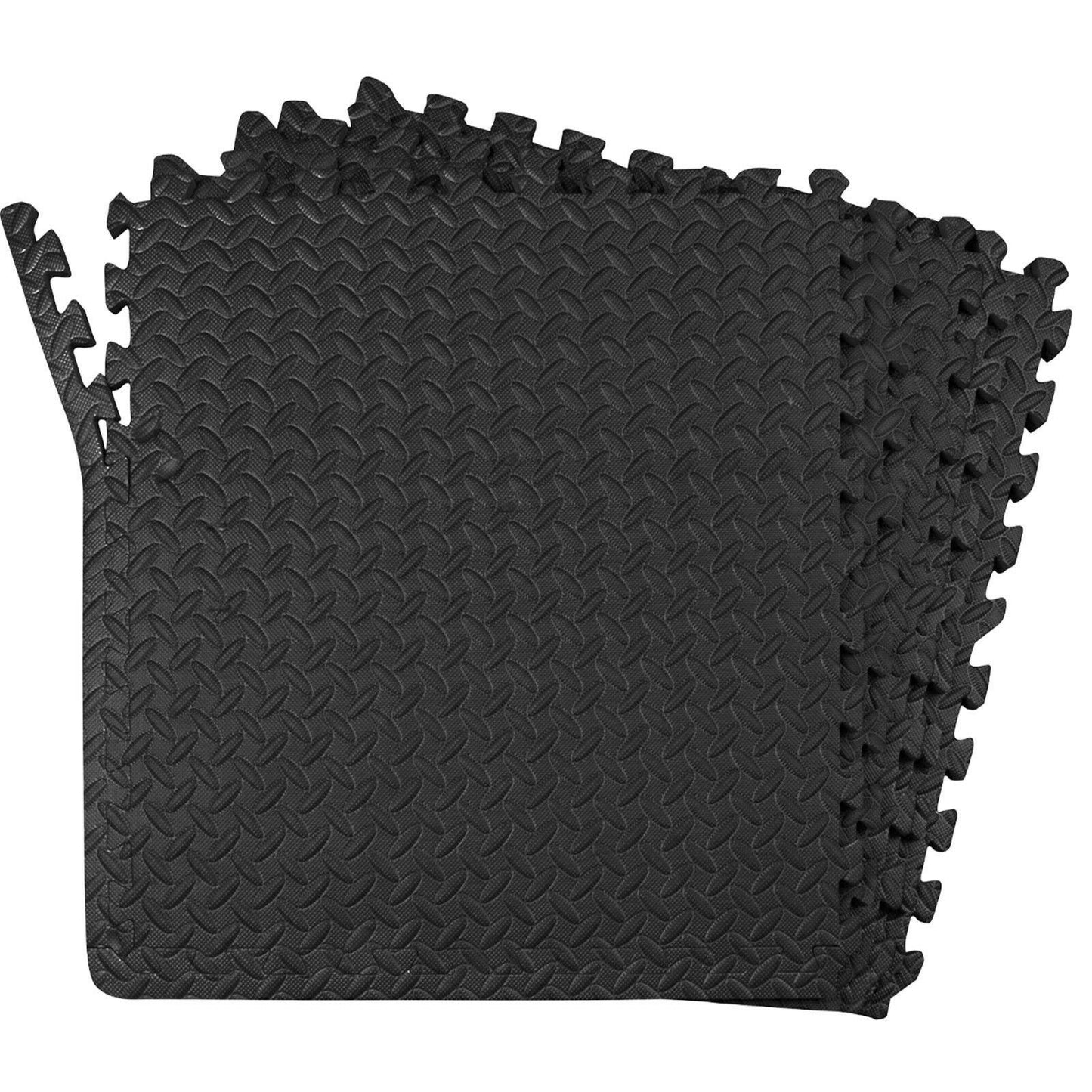 8 Black Puzzle Foam Mats (60x60x1.1cm)