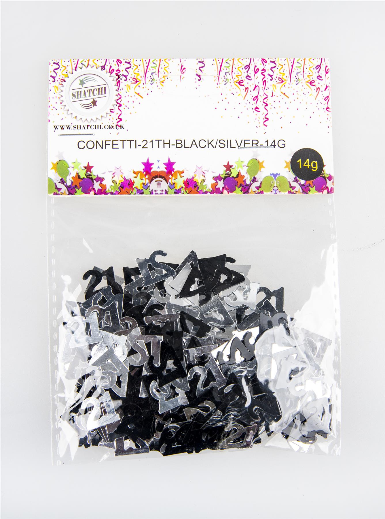 2 x 14g 21st Black Happy Birthday Confetti