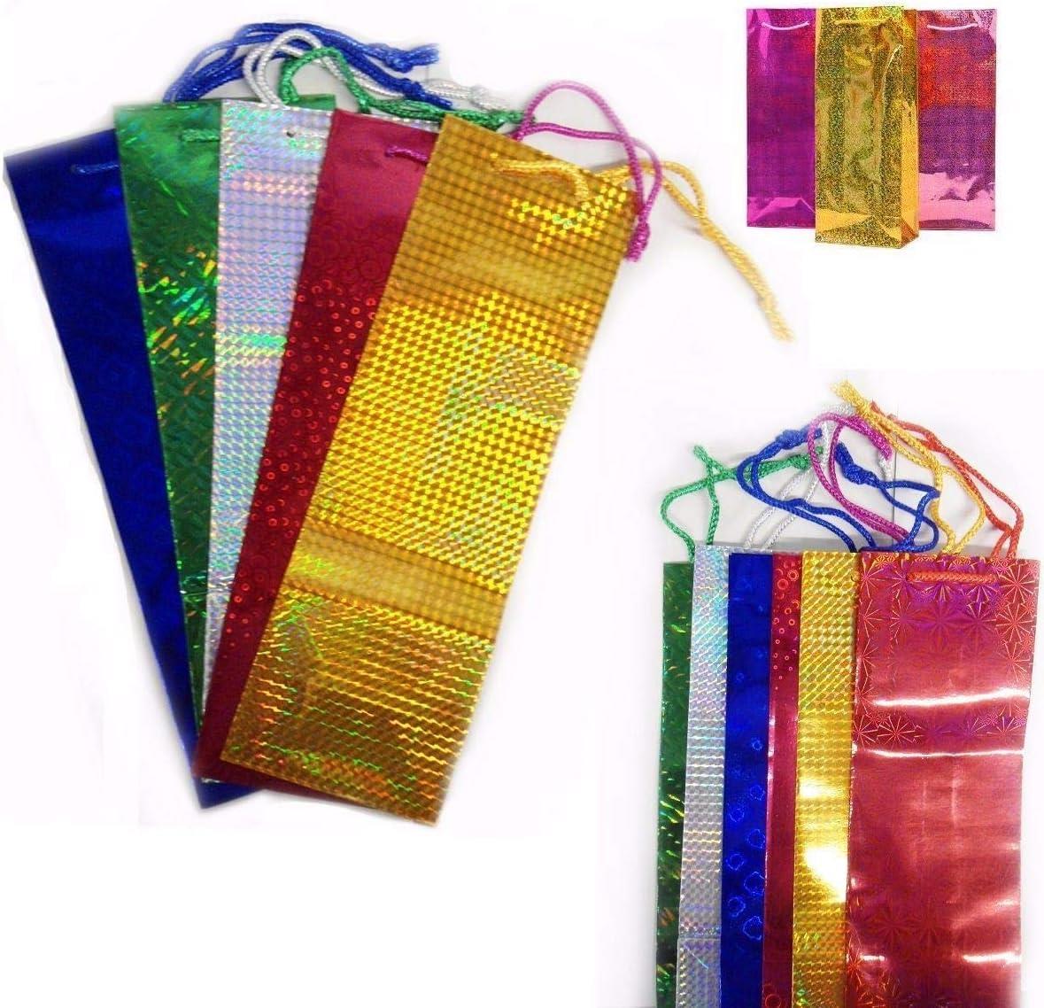 25 Assorted Holographic Wine Gift Bags