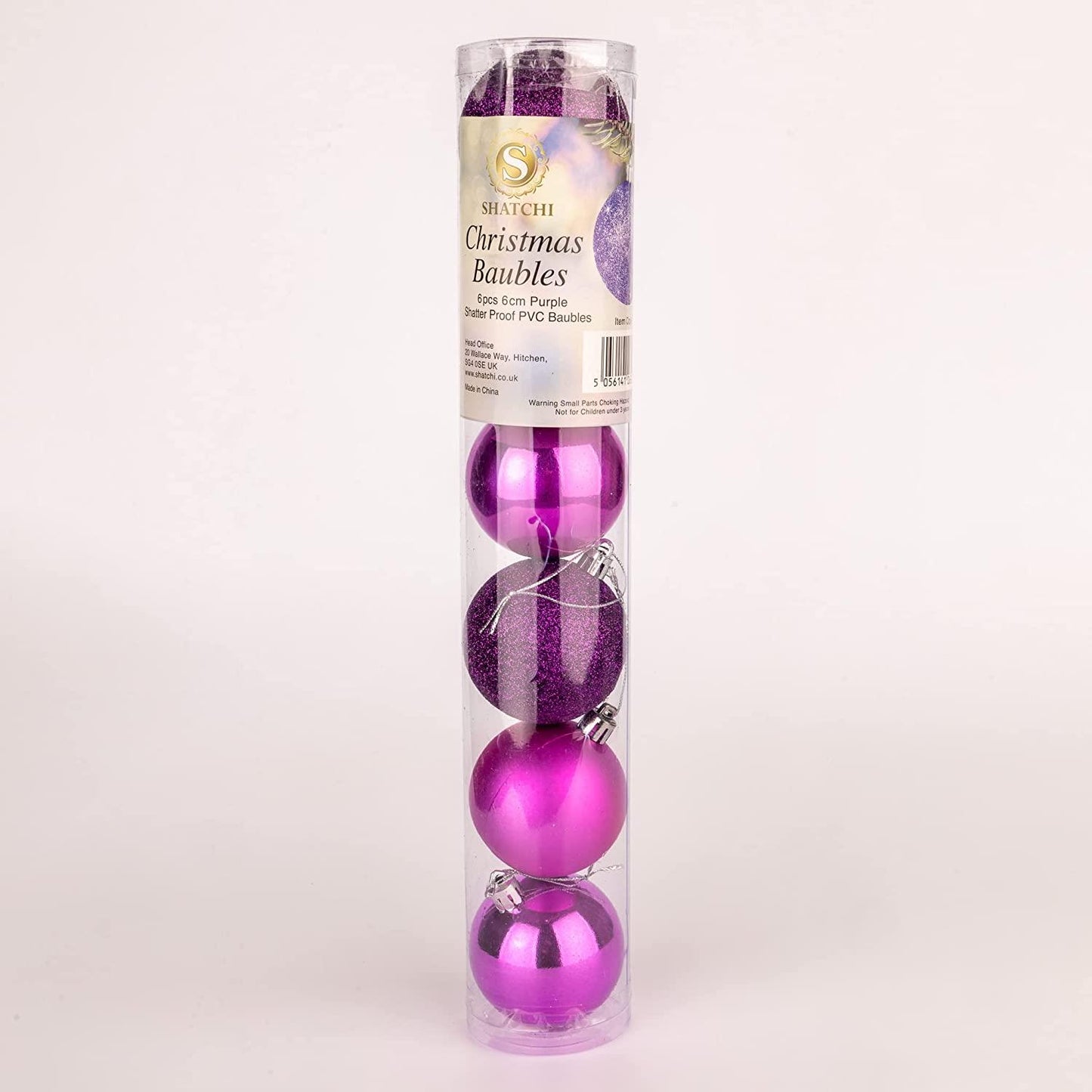 Baubles Purple 6cm - 18 Pcs Set PVC