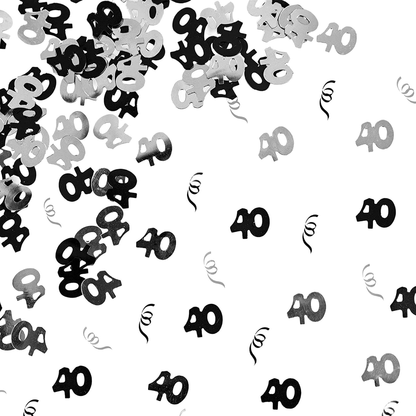 40th Confetti Black & Silver 14G 1PK