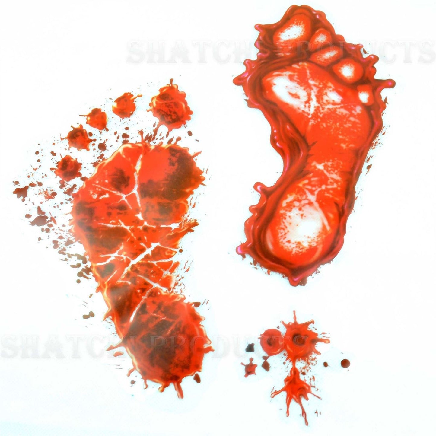 4 Bloody Footprint Stickers