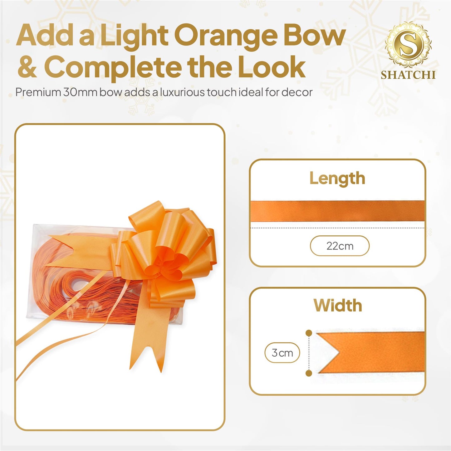 Shatchi 60pcs Orange 30mm/3cm Pull Bows Gift Wrap & Hampers