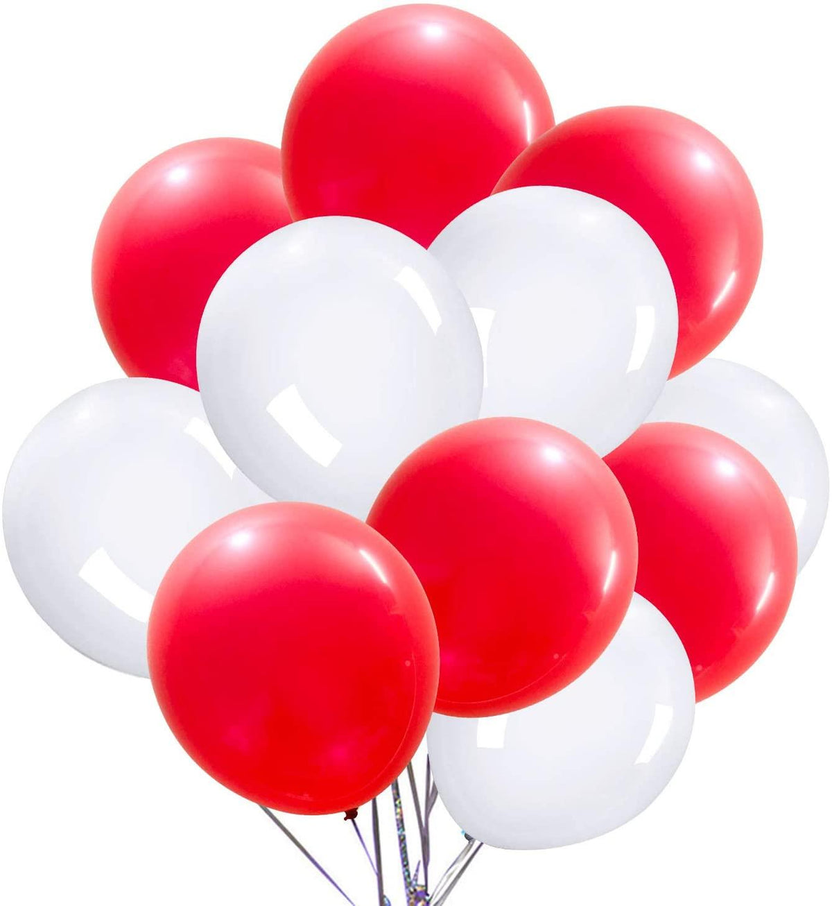 12Inch Red and white Balloons 25Pcs