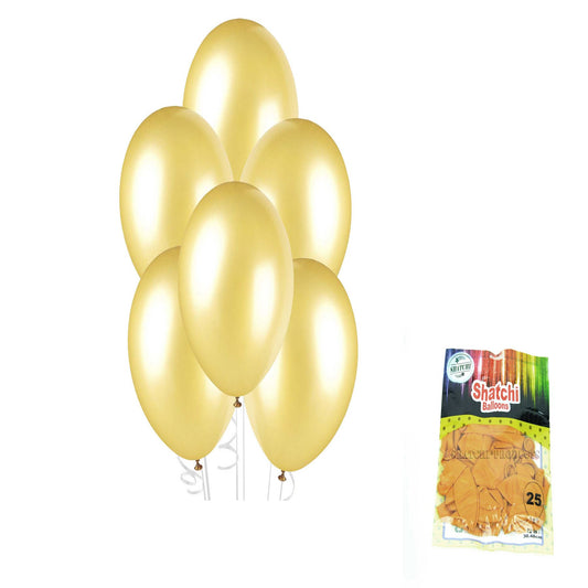 25 Gold Latex Balloons (12")