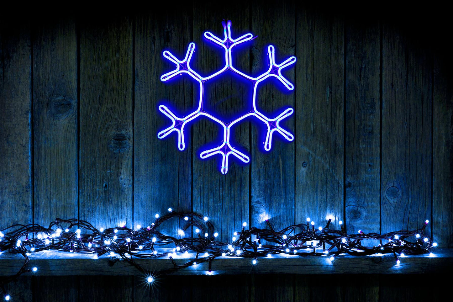 Snowflake Rope Light Silhouette (Blue) 38cm