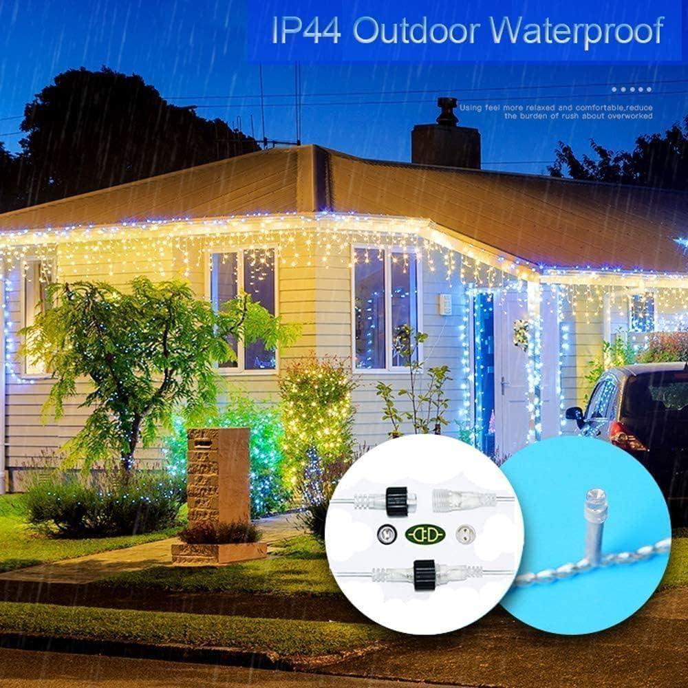 720 White & Warm White LED Connectable MF Icicle String Lights - 15m