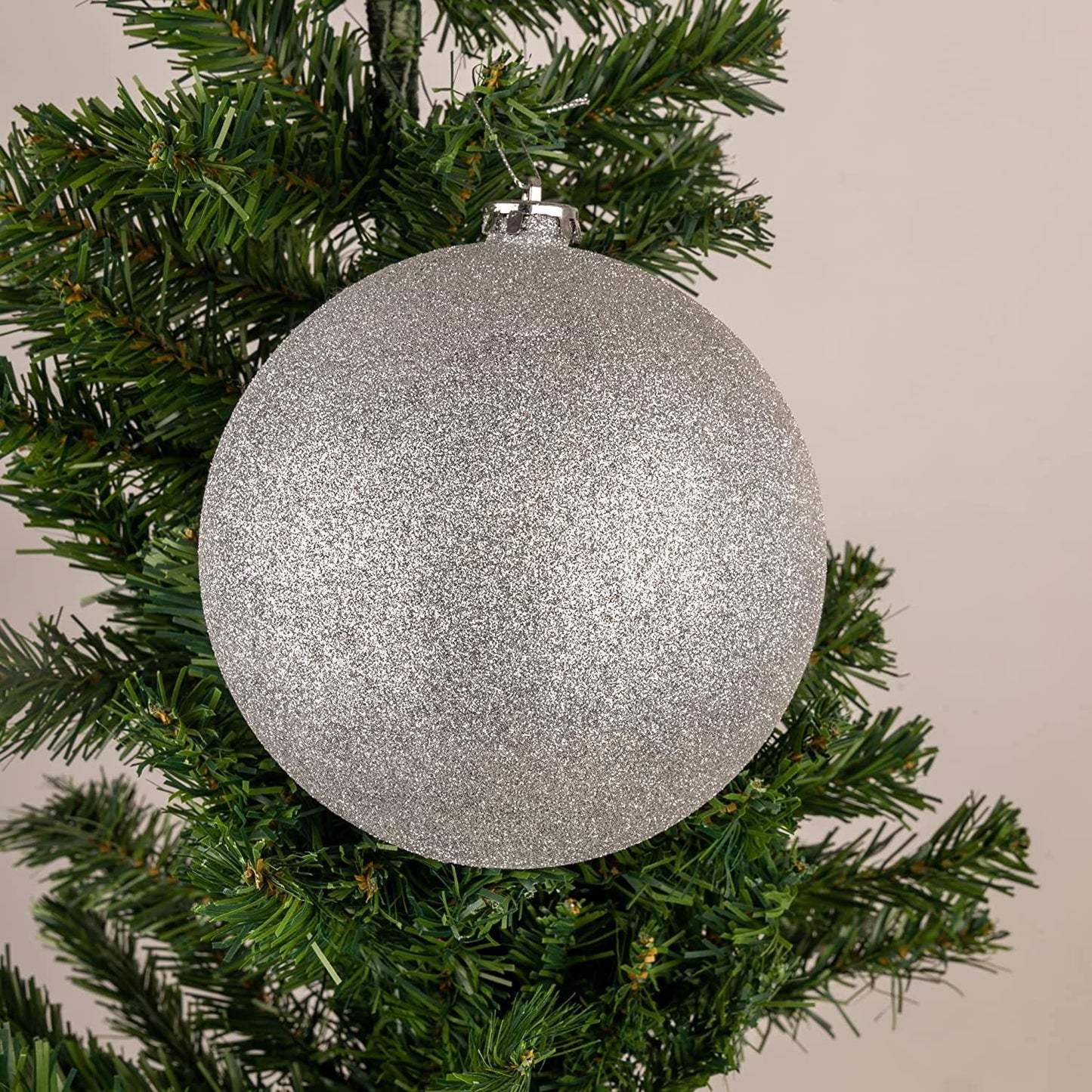 3 pcs Silver Baubles 15cm PVC