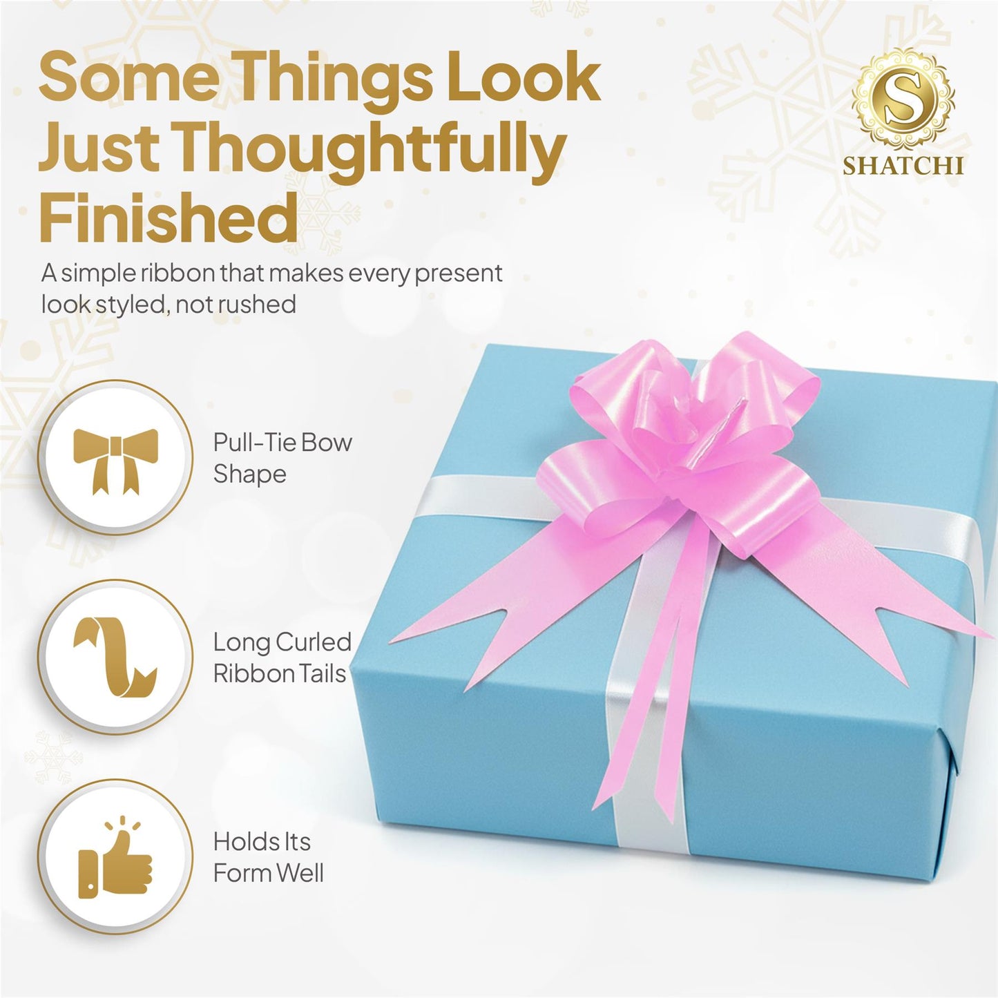 Shatchi 40pcs Light Pink 50mm/5cm Pull Bows Gift Wrap & Hampers
