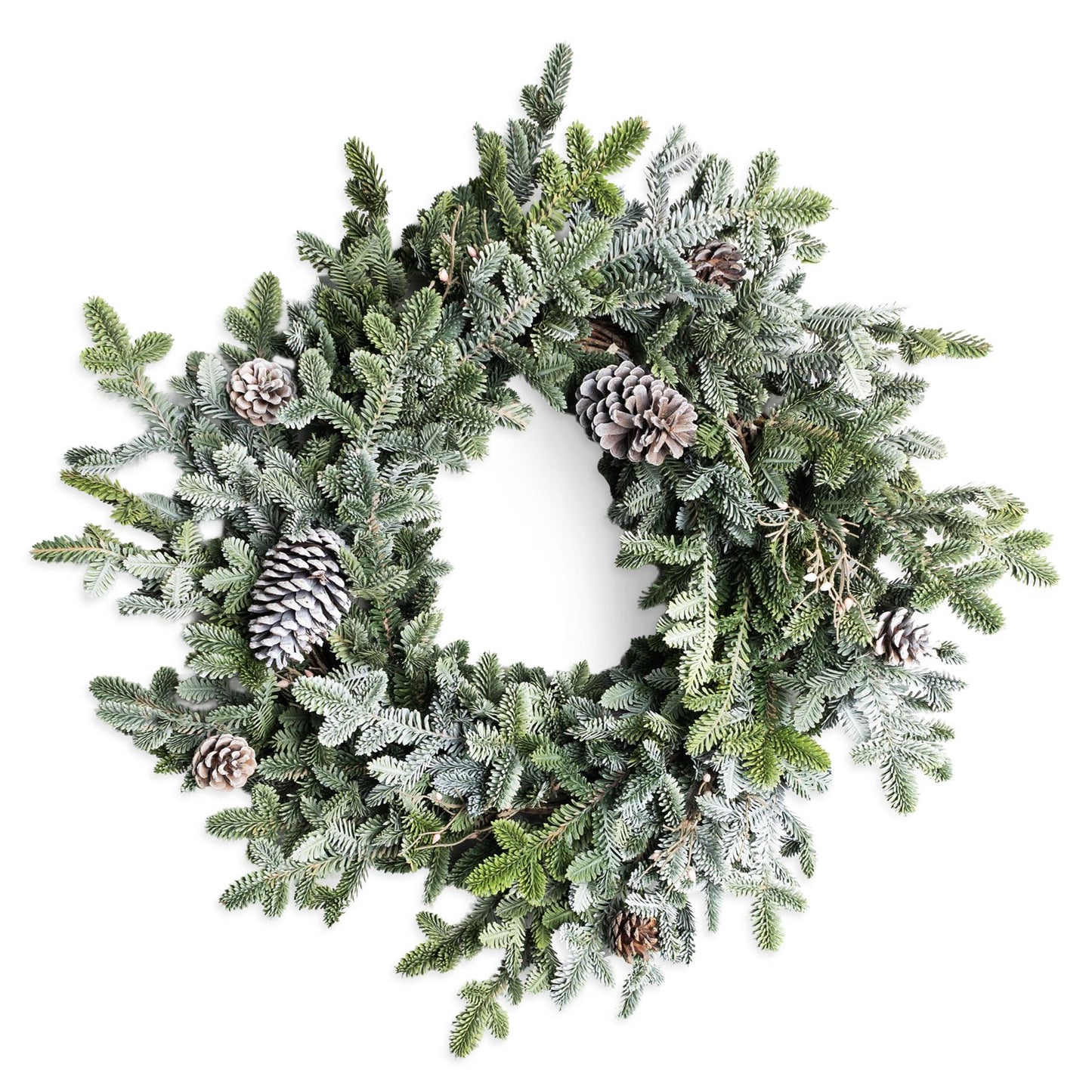 60CM CYPRESS PINE WITH PINE CONES WREATH