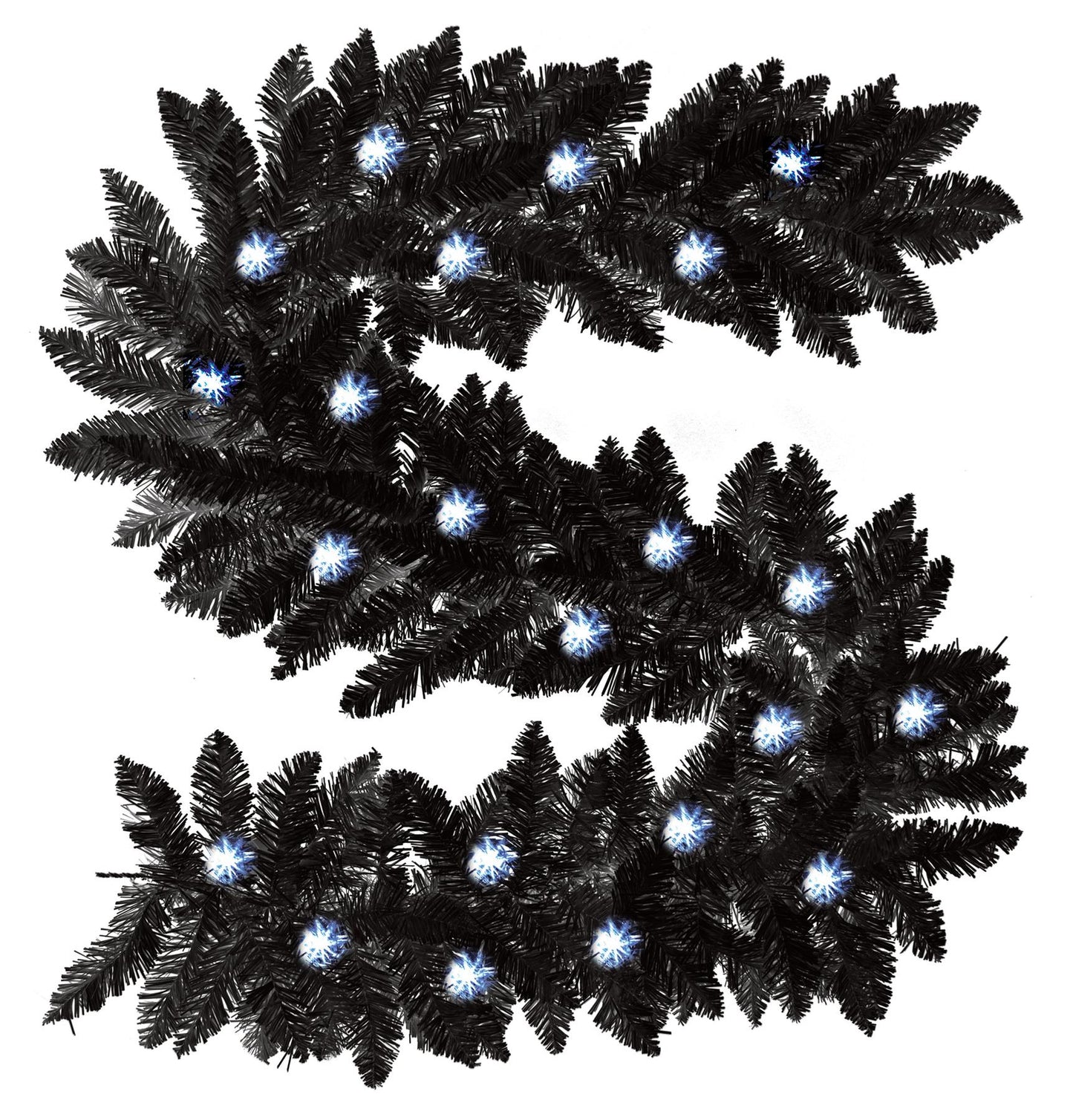 2m Black Garland with Cool White LEDs