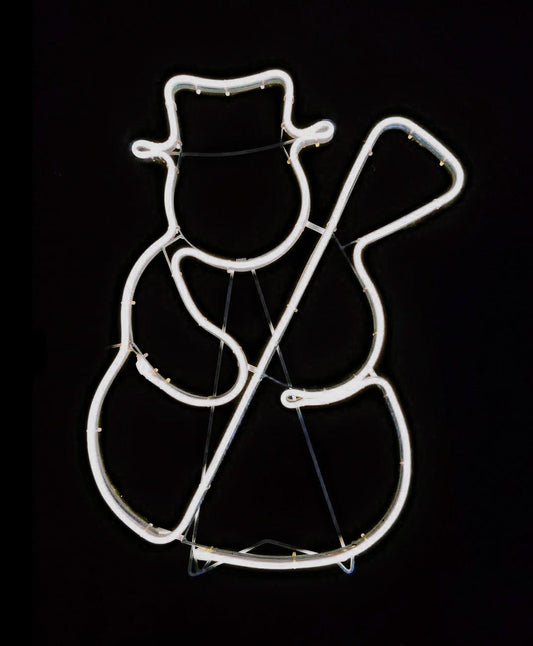 Snowman Rope Light Silhouette - Cool White 53 x 36cm