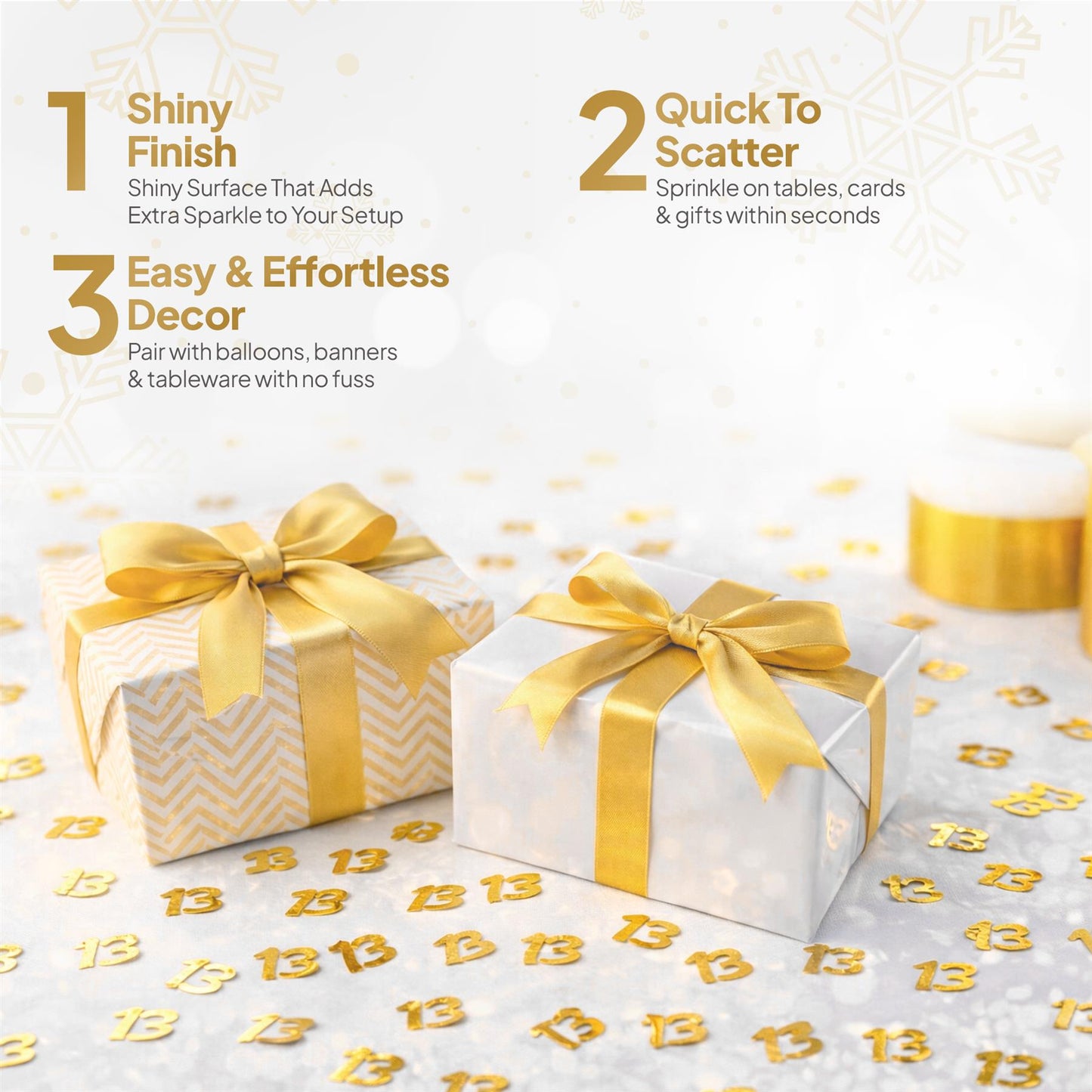 4 x 14g Gold 13th Birthday Confetti