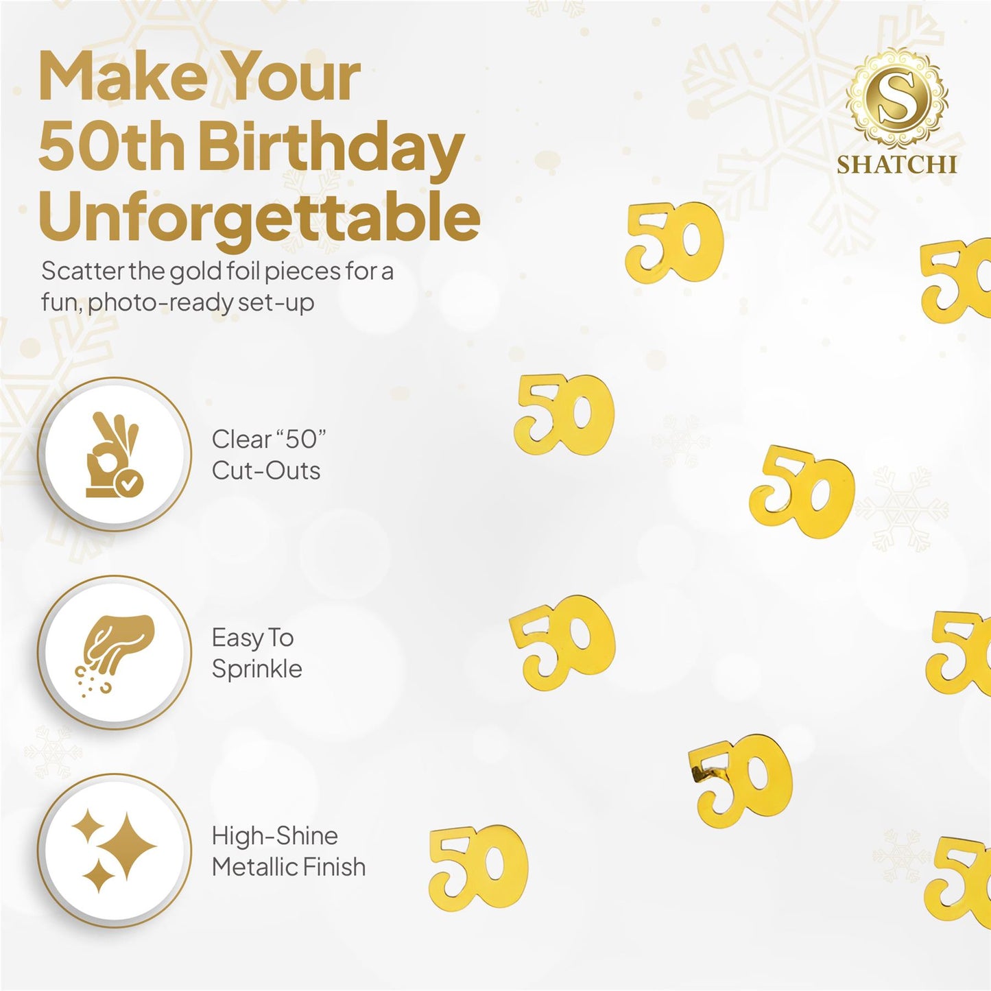 1 Pack 14g 50th Gold Anniversary Birthday Confetti