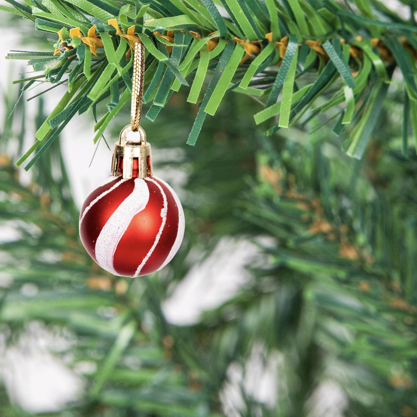 12 Candy Stripe Baubles - 3cm