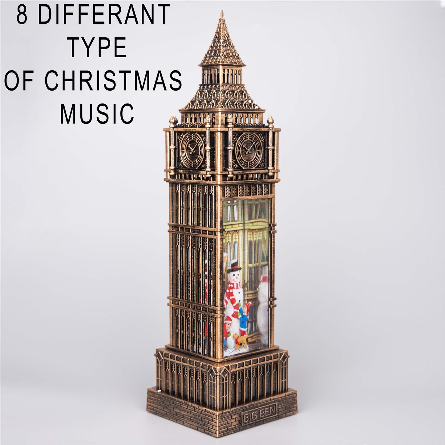 Big Ben Clock Tower Musical Snow Globe Lantern - 10x10x38cm