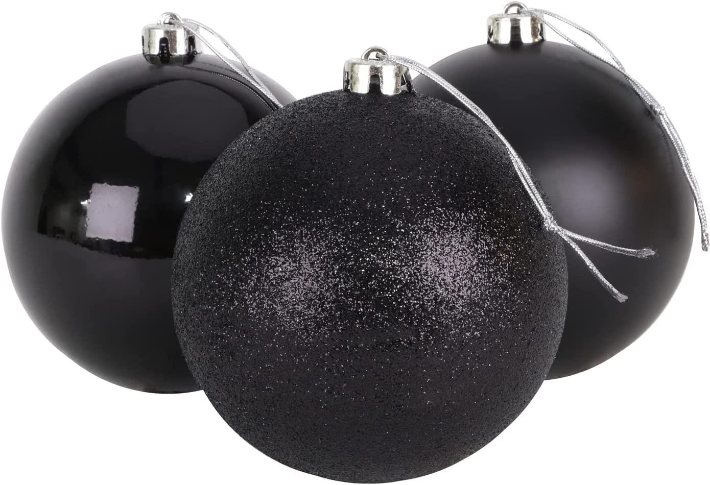 Baubles Black 15cm, 3pcs Set