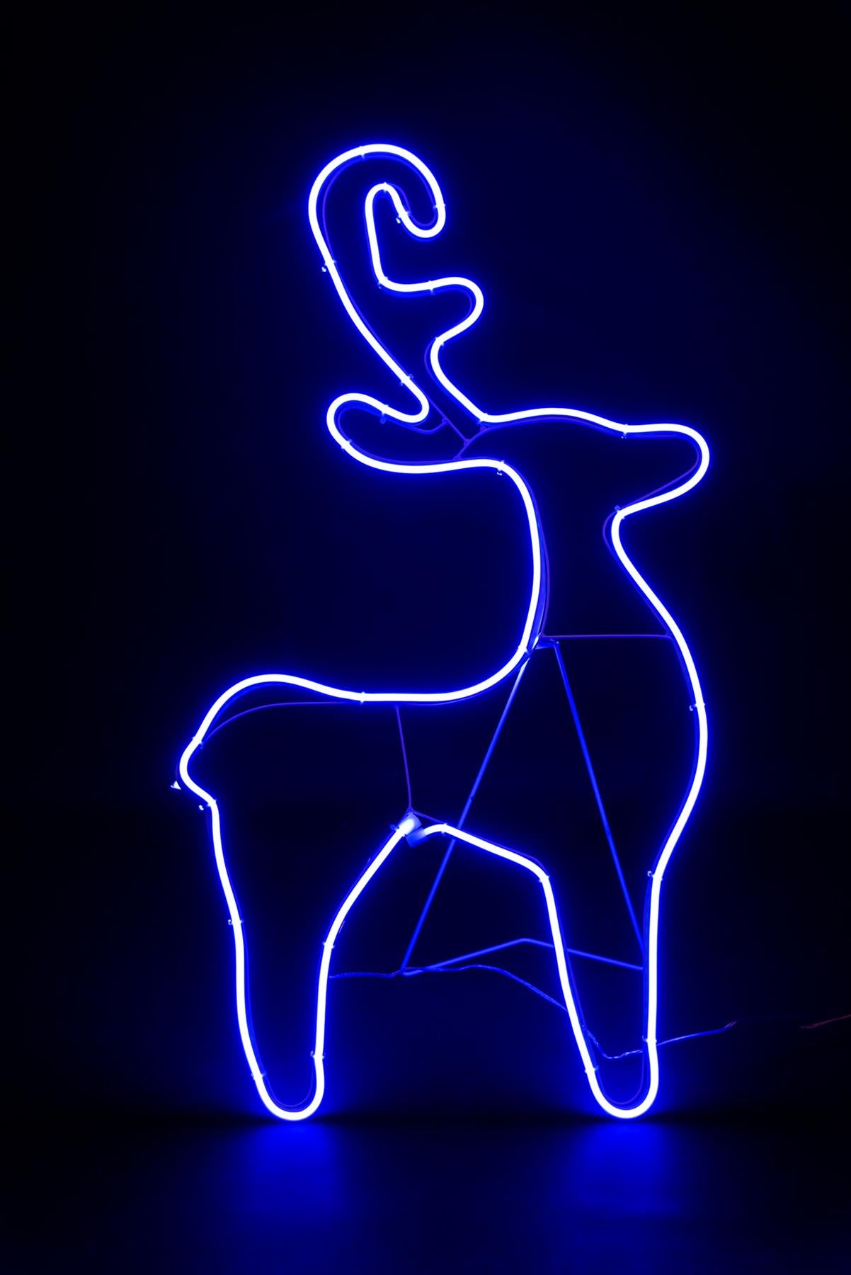 Blue Reindeer Rope Light Silhouette (74x40cm)