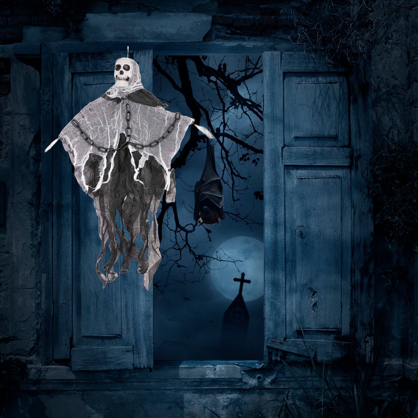 90cm Hanging Ghost Skeleton