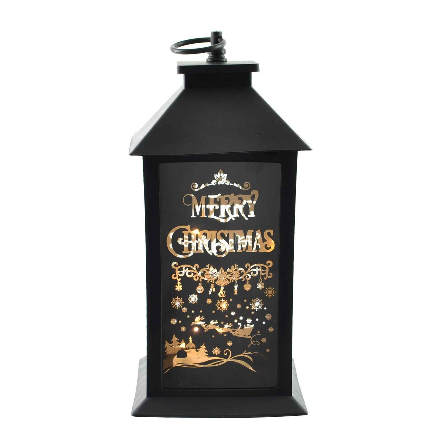 Black Christmas Lantern Plastic