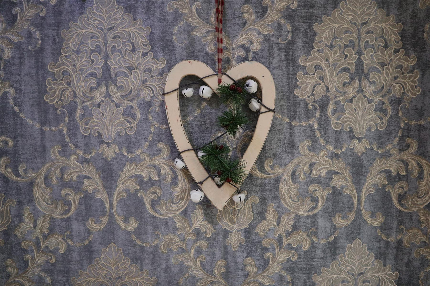 Cream Heart Hanging Decoration - 30cm