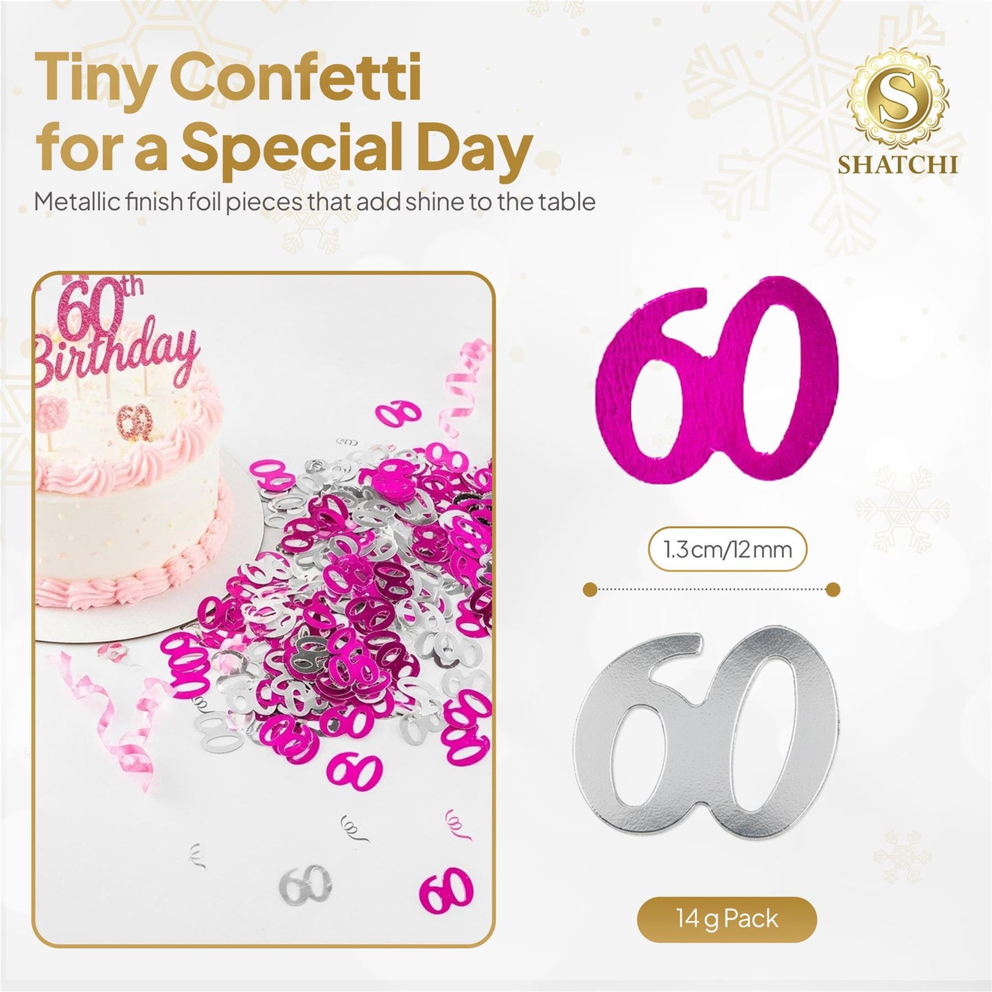 14g 60th Pink Confetti