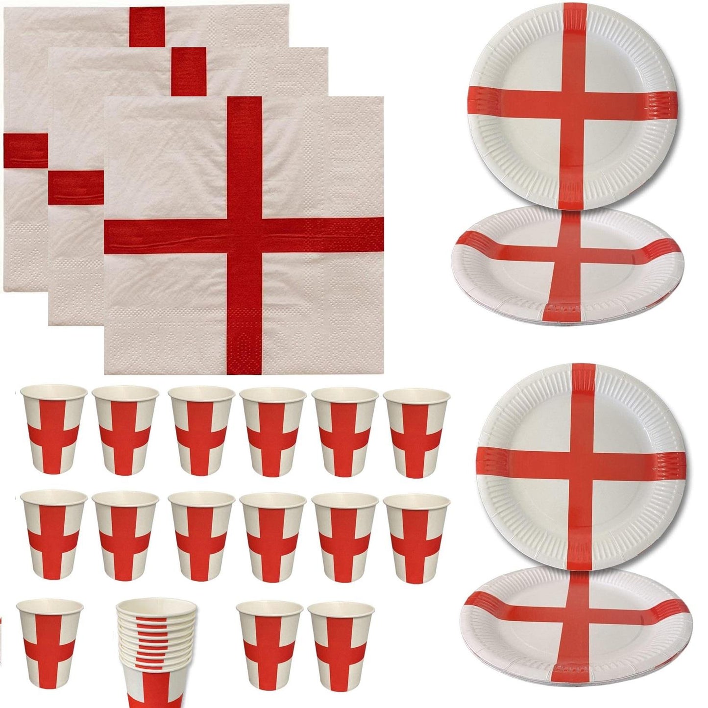 England Party Tableware Set 300pcs Paper Cups Plates Napkins