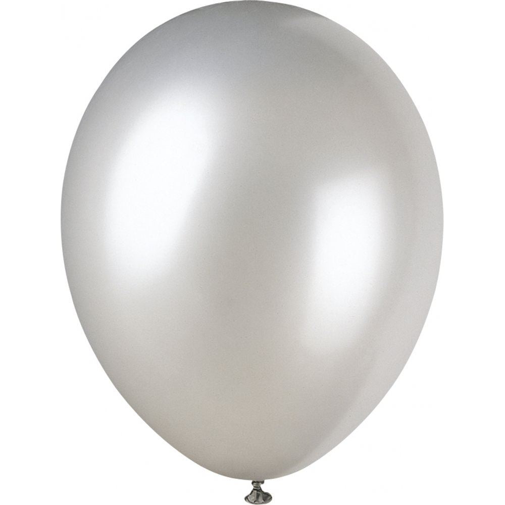 10x 12" Plain Silver Balloons