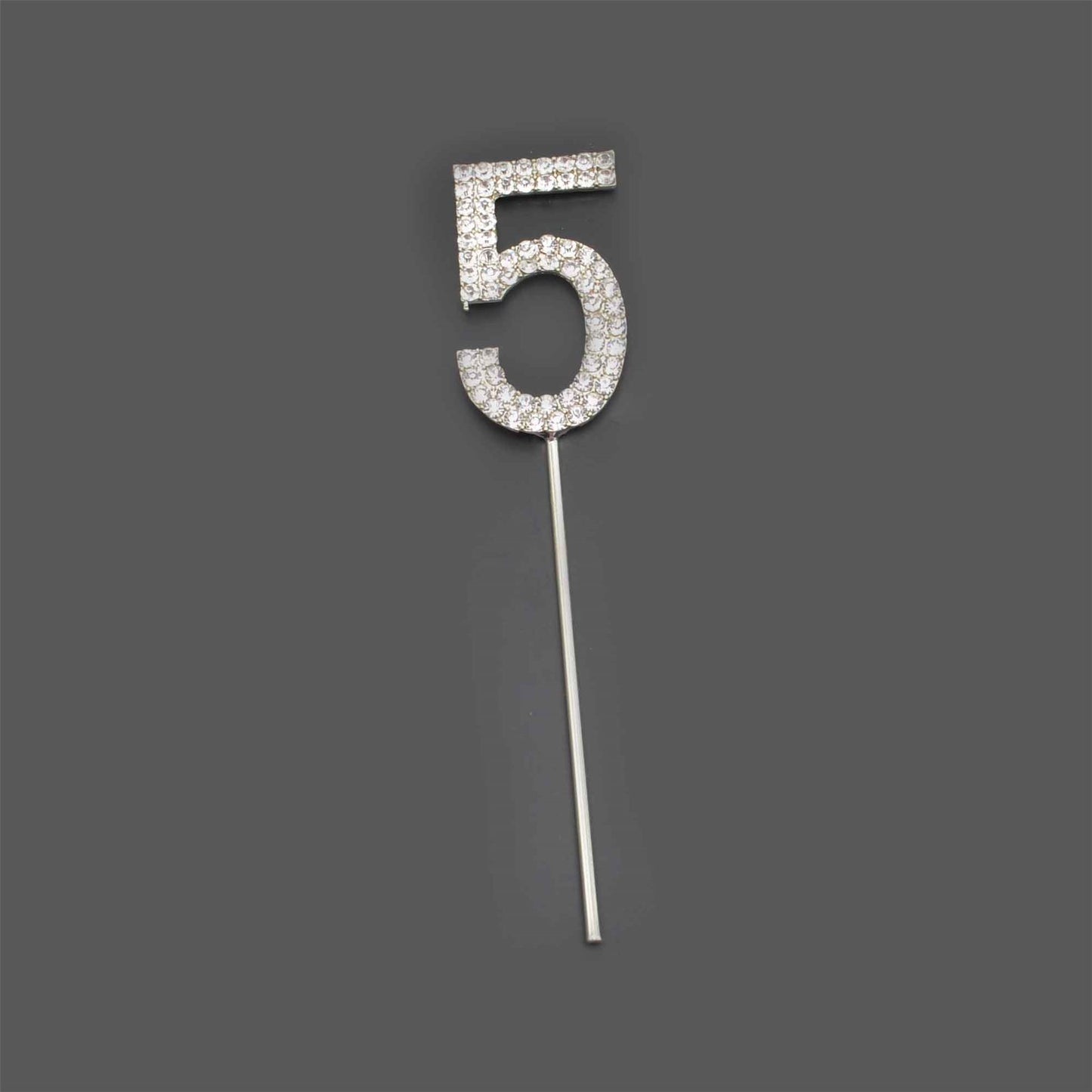 Silver Number 5 Cake Topper