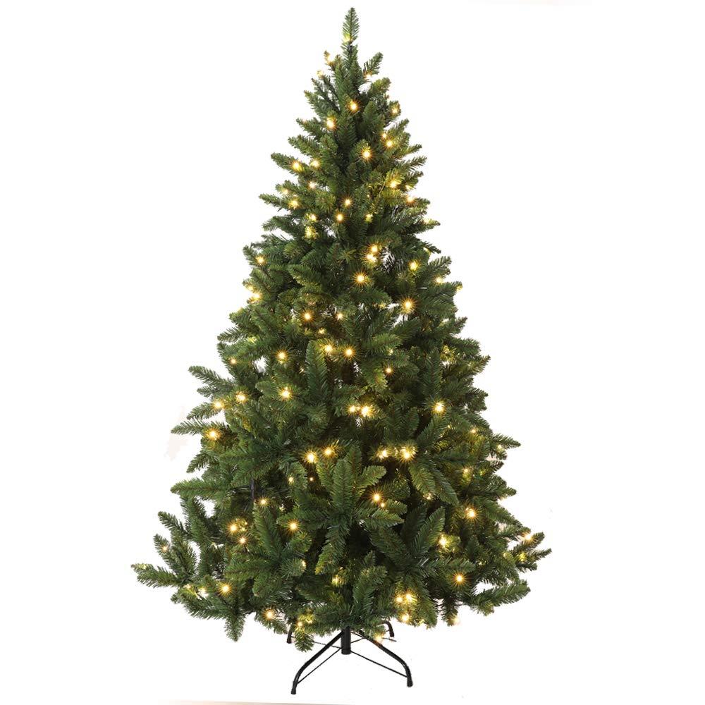 6ft Pre-Lit Green Christmas Tree with White LEDs