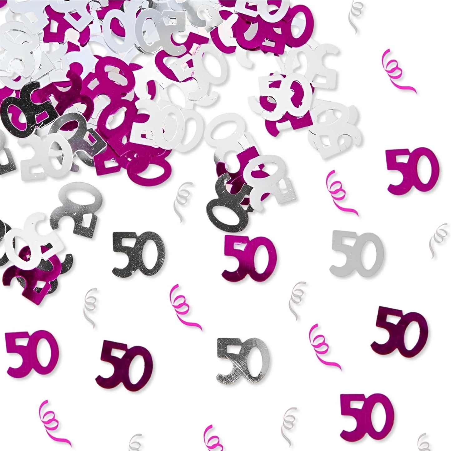 50th Confetti Pink & Silver 14G 1PK