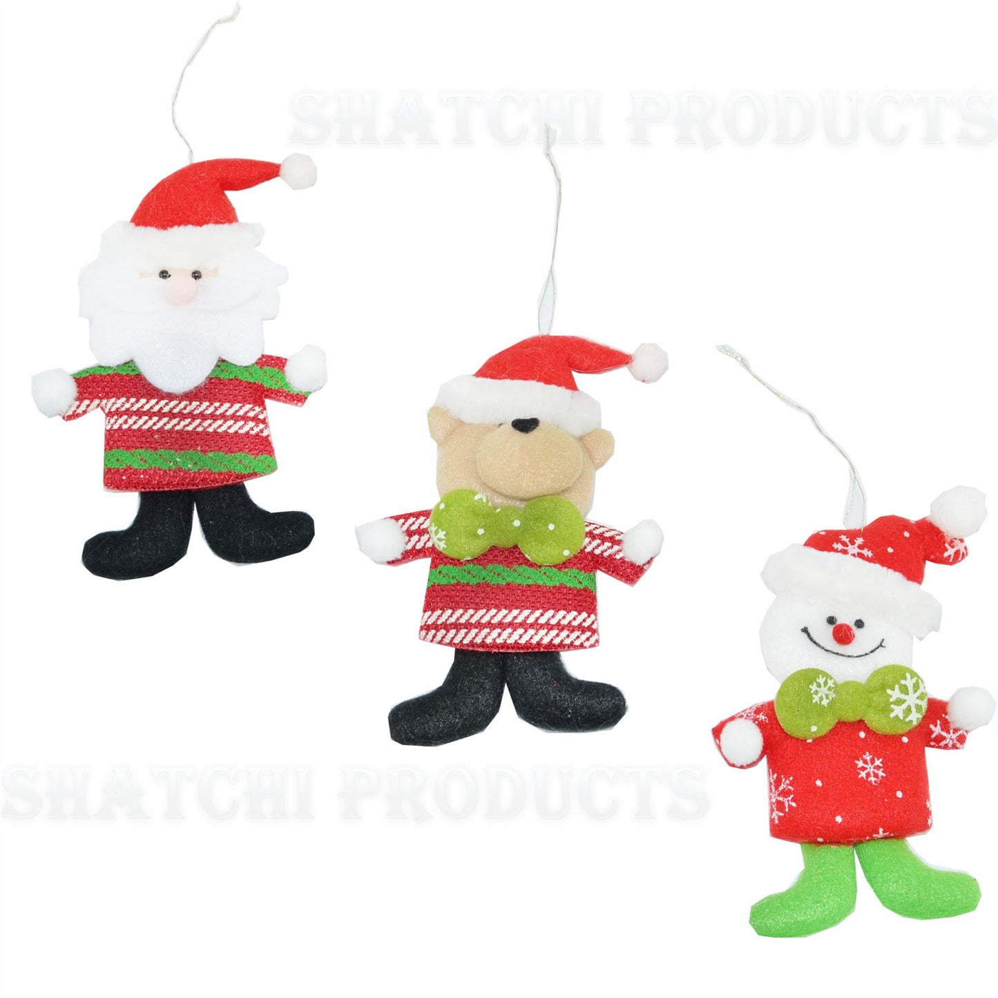 3 Novelty Xmas Hanging Decoration