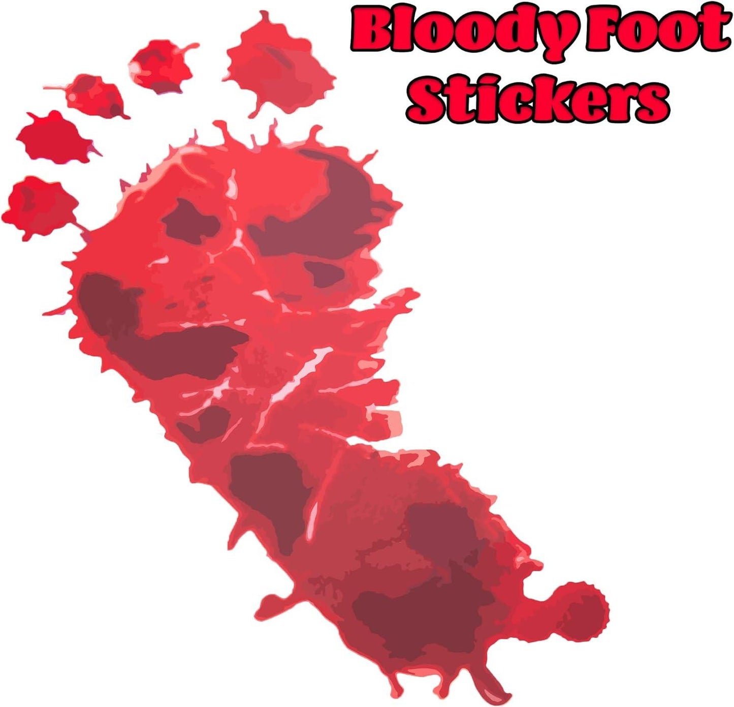 4 Bloody Footprint Stickers