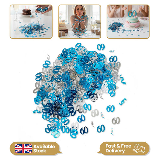 14g Blue Happy 60th Birthday Confetti