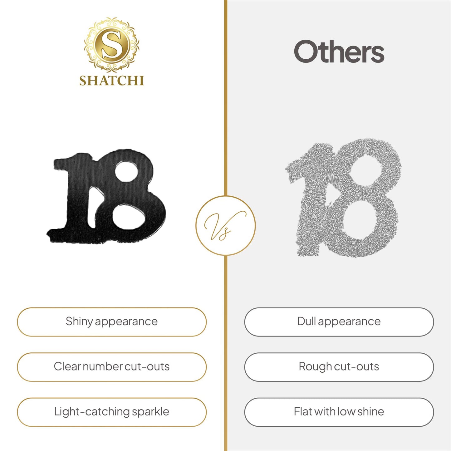 1 Pk 18th Confetti Black & Silver 14g